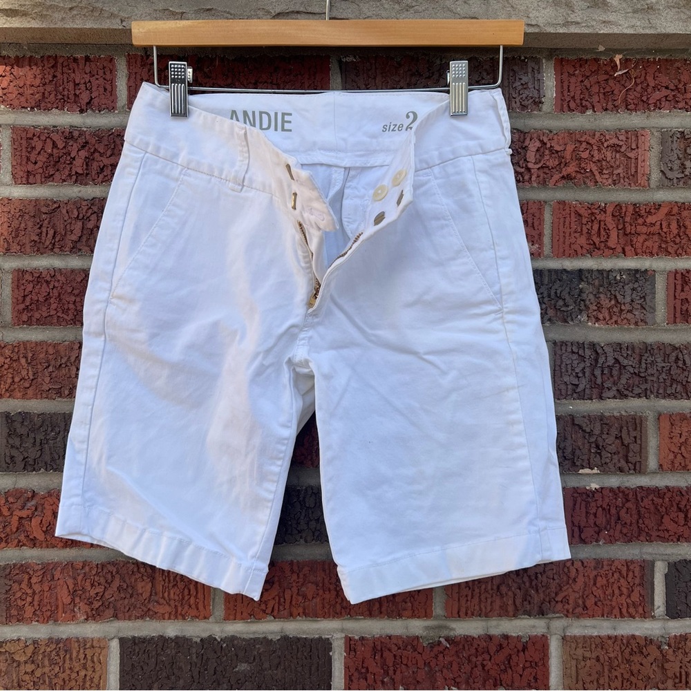 J. Crew White Andie Mid Rise Chino Bermuda Shorts